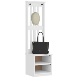 Portemanteau SANDNES blanc 45x40x159,5 cm bois massif pin 567488567488