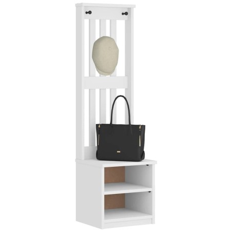 Portemanteau SANDNES blanc 45x40x159,5 cm bois massif pin 567488567488