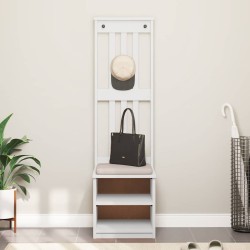 Portemanteau SANDNES blanc 45x40x159,5 cm bois massif pin 567488567488