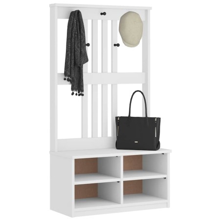 Portemanteau SANDNES blanc 87x40x159,5 cm bois massif pin 567491567491