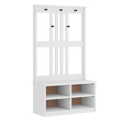 Portemanteau SANDNES blanc 87x40x159,5 cm bois massif pin 567491567491