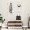 Portemanteau SANDNES blanc 87x40x159,5 cm bois massif pin 567491567491
