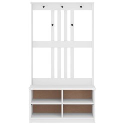 Portemanteau SANDNES blanc 87x40x159,5 cm bois massif pin 567491567491