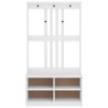 Portemanteau SANDNES blanc 87x40x159,5 cm bois massif pin 567491567491