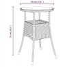 Table de jardin Ø60x75 cm Verre trempé/résine tressée Noir 567639567639