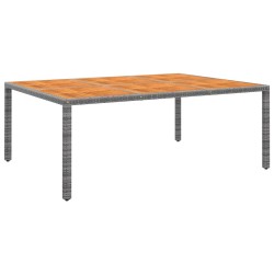 Table de jardin 200x150x75 cm Acacia et résine tressée Gris 567640567640