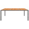 Table de jardin 200x150x75 cm Acacia et résine tressée Gris 567640567640