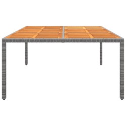 Table de jardin 200x150x75 cm Acacia et résine tressée Gris 567640567640
