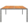 Table de jardin 200x150x75 cm Acacia et résine tressée Gris 567640567640