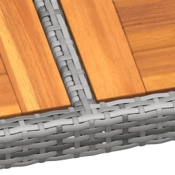 Table de jardin 200x150x75 cm Acacia et résine tressée Gris 567640567640