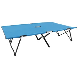 Chaise longue pliable 2 places bleu acier 567642567642