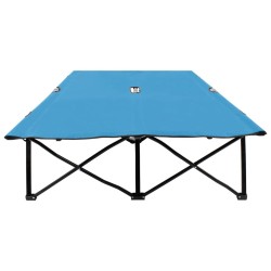 Chaise longue pliable 2 places bleu acier 567642567642