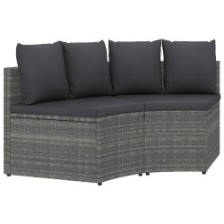 Salon de jardin 2 pcs avec coussins Résine tressée Gris 567643567643