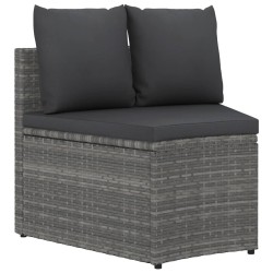 Salon de jardin 2 pcs avec coussins Résine tressée Gris 567643567643