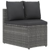 Salon de jardin 2 pcs avec coussins Résine tressée Gris 567643567643