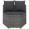 Salon de jardin 2 pcs avec coussins Résine tressée Gris 567643567643