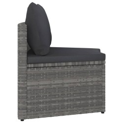 Salon de jardin 2 pcs avec coussins Résine tressée Gris 567643567643