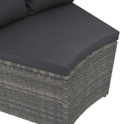 Salon de jardin 2 pcs avec coussins Résine tressée Gris 567643567643