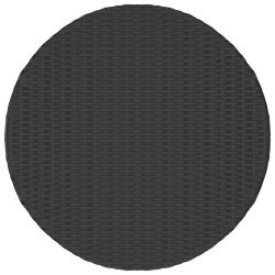 Table à thé Noir 68x68x30 cm Résine tressée 567644567644