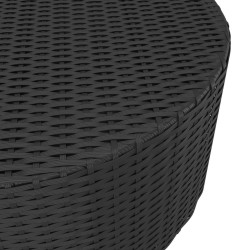 Table à thé Noir 68x68x30 cm Résine tressée 567644567644