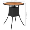Table à dîner de jardin Noir Ø 70 cm Résine tressée et acacia 567645567645