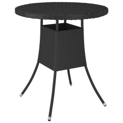 Table de jardin Noir 70x70x73 cm Résine tressée 567646567646