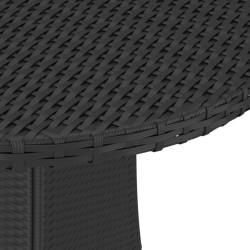 Table de jardin Noir 70x70x73 cm Résine tressée 567646567646