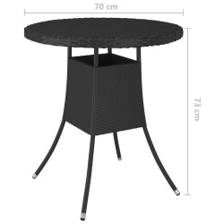 Table de jardin Noir 70x70x73 cm Résine tressée 567646567646