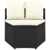 Canapés de jardin 2 pcs avec coussins Résine tressée Noir 567647567647