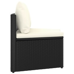 Canapés de jardin 2 pcs avec coussins Résine tressée Noir 567647567647