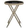 Table à thé Beige 60 cm Résine tressée et verre trempé 567654567654