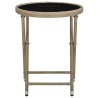 Table à thé Beige 60 cm Résine tressée et verre trempé 567654567654