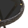 Table à thé Marron 60 cm Résine tressée et verre trempé 567656567656
