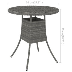 Table de jardin Gris 70x70x73 cm Résine tressée 567657567657