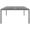 Table de jardin 200x150x75 cm Verre trempé/résine tressée Gris 567666567666