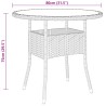 Table de jardin Ø80x75 cm Verre trempé/résine tressée Marron 567672567672
