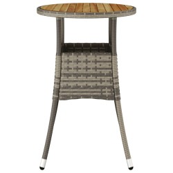Table de jardin Ø60x75 cm Acacia et résine tressée Gris 567674567674