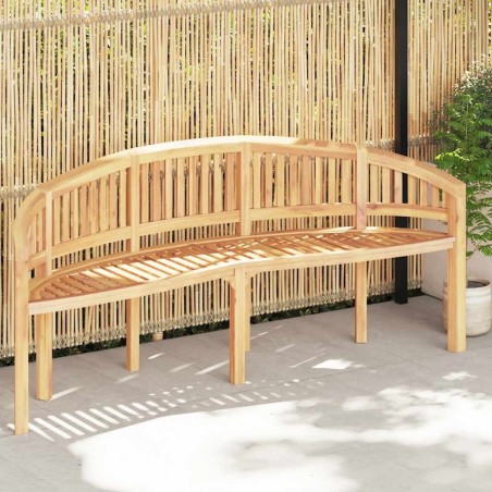 Banc de jardin en forme de banane 200 cm bois de teck solide 567693567693