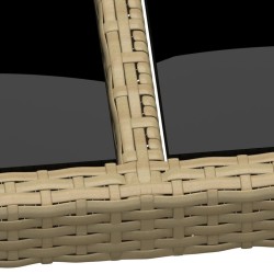 Table de jardin 200x150x75 cm Verre trempé/résine tressée Beige 567694567694