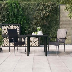 Ensemble à manger de jardin 3 pcs Noir 567696567696