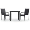 Ensemble à manger de jardin 3 pcs Noir 567696567696