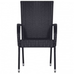 Ensemble à manger de jardin 3 pcs Noir 567696567696