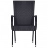 Ensemble à manger de jardin 3 pcs Noir 567696567696