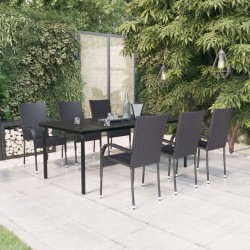 Ensemble à manger de jardin 7 pcs Noir 567698567698