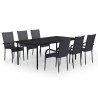 Ensemble à manger de jardin 7 pcs Noir 567698567698