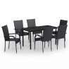 Ensemble à manger de jardin 7 pcs Noir 567699567699