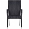 Ensemble à manger de jardin 7 pcs Noir 567699567699