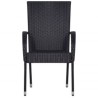 Ensemble à manger de jardin 5 pcs Noir 567700567700