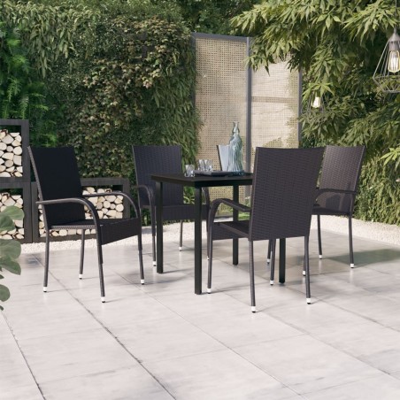 Ensemble à manger de jardin 5 pcs Noir 567701567701