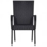 Ensemble à manger de jardin 5 pcs Noir 567701567701